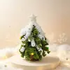 Árbol de Navidad de Palo Retorcido Producto Terminado con Bolas/Copos de Nieve de Colores, Doble Estilo, Adornos de Escritorio Puramente Hechos a Mano, Regalo de Atmósfera Invernal