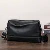 Nova bolsa tiracolo masculina de couro genuíno, bolsa de ombro casual e versátil, design vertical, couro bovino de flor integral, pequena mochila, bolsa para celular feminina, moderna