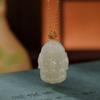 Un Ciervo Plata Esterlina S925 Chapado en Oro Jade Hetian Natural Colgante Elegante Vintage Dios Nariz de Elefante Colgante Versátil para Mujer