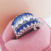 Joyería Transfronteriza Europea y Americana Anillo con Incrustaciones de Zafiro Femenino f429