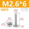 M1.7M2M2.6M3M4M5 Acero Inoxidable 304 Pwa Tornillos Autorroscantes de Cabeza Redonda con Arandela y Espaciador Tornillos para Madera
