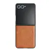 Aplicável à Capa de Celular Samsung Z Flip8 Galaxy Flip7 Carregamento Sem Fio MagSafe Case de Couro Magnético para Carro