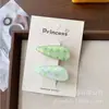 Presilha de Cabelo Xadrez Floral Doce Estilo Coreano 2026 Fofa para Crianças Franja Lateral Desfiada Presilha Versátil Acessórios de Cabelo