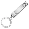 Novo Cortador de Unhas Dobrável Ultrafino de Aço Inoxidável Portátil Multiuso Cartão Mini Cortador de Unhas Anti-Respingo