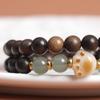 Pulsera Shen Guibao con cuentas de jade de garra de gato de doble círculo de 8 mm pulsera de rosario de juego para hombres y mujeres venta al por mayor