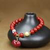 Pulsera de hebilla de seguridad de cinabrio natural pulsera de perlas de arena dorada púrpura de alto contenido hecha a mano joyería joyería