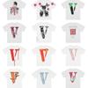 En stock Vlone High Street Big V Mariposa Letra Calavera Esqueleto Limitado Big V Colección Casual Camiseta de Manga Corta para Hombres y Mujeres