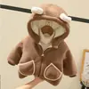 Ropa de Abrigo de Terciopelo para Niños Ropa de Invierno para Niños y Niñas Ropa de Abrigo de Lana de Cordero Bebé Algodón Cálida y Engrosada Ropa de Abrigo con Capucha de Algodón para Bebé