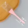 Cepillo de Silicona para Belleza, Cepillo para Mascarilla Facial, Brocha de Maquillaje de Plástico, Cepillo con Cerdas Suaves, Herramienta de Belleza para Mascarilla de Barro, Cepillo en Forma de Abanico para Ácido Frutal