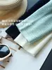 Elegante y suave, cárdigan de punto tipo polo de manga larga con lentejuelas brillantes y diseño calado para mujer, principios de otoño 26 H082810