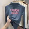 Y2310# Terciopelo alemán cálido ropa de mujer y niño cuello semi-alto camiseta interior primavera y otoño niños grandes estilo extranjero en otoño e invierno