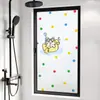 Pegatinas de Animales Lindos para Vidrio de Baño, Translúcidas y Opacas, Película de Vidrio Esmerilado Anti-Espionaje de Dibujos Animados Anime para Ventanas de Baño