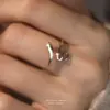 Anillo de Serpiente Benmingnian para Mujer Plata de Ley s925 Diseño de Nicho Moda Versátil Anillo Pequeño de Serpiente Anillo Abierto para Dedo