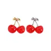 Brincos de Cereja Vermelha Doces e Exquisitos, Design de Nicho, Brincos de Luxo Acessível, Brincos Versáteis para o Dia a Dia, Brincos Elegantes