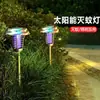 Mata mosquitos solar para exteriores de acero inoxidable con descarga eléctrica, impermeable, iluminación, repelente de mosquitos, lámpara de pie de doble propósito para jardín