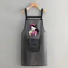 Delantal Nuevo Impermeable de TPU Cocina Resistente al Aceite Cocina Hogar Catering Overol Ropa de Trabajo Sin Lavar Manga Larga Estampado