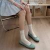 Calcetines Delgados de Primavera y Verano Calcetines de Media Caña para Mujer Algodón Puro Estilo Japonés Niña Jk Estilo Ballet Lolita Malla Transpirable Calcetines de Media Caña