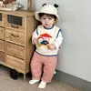 Conjunto de Primavera Estilo Coreano para Niños, Lindo Conjunto de Tres Piezas con Chaleco de Punto para Bebés Niñas, Ropa Elegante para Bebés y Niños Pequeños para Salir