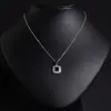Conjunto Colar e Brincos Quadrados Simples Casuais Estilo Coreano Zircônia Corrente Clavicular Feminina Moda Versátil Brincos Geométricos Atacado