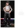 Ropa de Jazz Hip-Hop para Niñas Genial y Atractiva Chica Jazz Lentejuelas Hip-Hop Traje de Pasarela Ropa de Escenario para Grupo Femenino