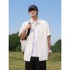Camisa de Manga Corta de Color Sólido Estilo Japonés para Hombre, Marca de Moda, Juvenil Cleanfit Holgada Casual Versátil Camisa de Media Manga