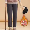 Pantalones Gruesos de Algodón Cálido con Forro Polar de Invierno para Mamá, Pantalones Holgados de Talla Grande para Abuela para Primavera y Otoño, para Usar al Aire Libre