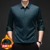 Camisas de Manga Larga Populares para Hombre Invierno 2025, Ropa Casual de Invierno para Hombres de Mediana Edad, Acolchado de Terciopelo, Camisas Térmicas sin Planchar, Dropshipping