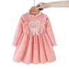 Vestido para Niñas Otoño Nuevo Estilo Suéter de Punto Otoño e Invierno para Niños Vestido de Bebé Elegante de Dibujos Animados Vestido de Princesa Ropa para Niños