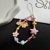 Pulseira de celular com contas xadrez de elefante de desenho animado de verão chaveiro de câmera ccd pingente de bolsa pulseira anti-perda