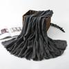 Nueva Bufanda de Algodón y Lino de Color Sólido con Barba Corta Arrugada Bufanda Transfronteriza Bufanda Turbante de un Solo Color para Mujer Venta al por Mayor