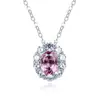 Collar de Zafiro Rosa Padparadscha Zhou Hengfu Jewelry Plata 925 Piedra Preciosa Cultivada Colgante de Girasol Simple y Elegante