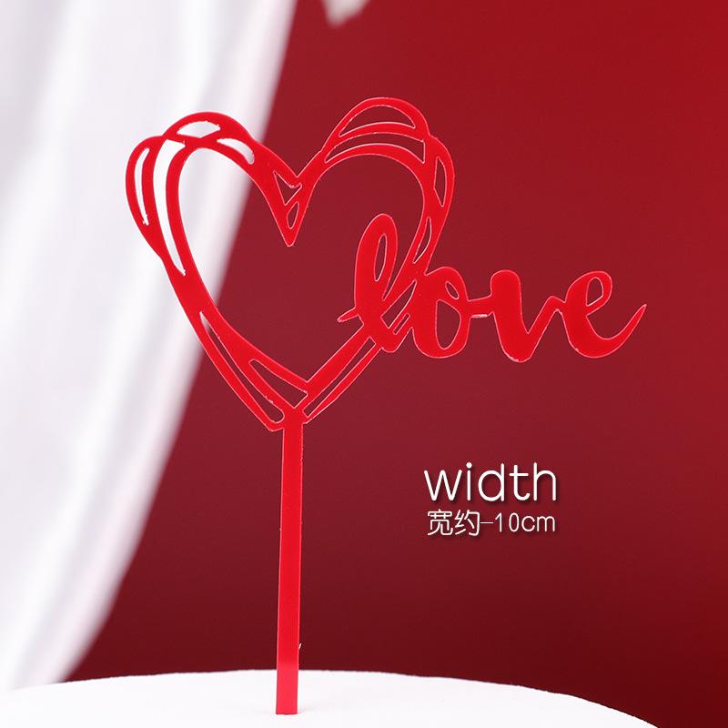 SKU-04-红色双爱心亚克力10个装