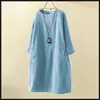 Outono e Inverno Novo Vestido de Veludo Cotelê Retro Cor Sólida Vestido Solto Roupa Feminina Plus Size para Meninas Cheinhas