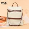 Mochila Retro Europea y Americana de Moda de Gran Capacidad Mochila Casual con Empalme Correa Ancha para el Hombro Un Solo Hombro Doble Espalda Bolsa de Doble Uso Comercio Exterior