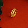 Anillo de Dedo Índice de Lazo Exquisito de Moda Diamante Micro-Incrustado Hoja de Ginkgo Ajustable Anillo de Mujer Suministro de Fabricante Mayorista