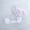 Meias de renda de flor de cerejeira, meias de verão para meninas, meias finas de vidro, seda, cristal, meias de algodão, meias infantis para bebês, atacado