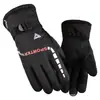 Luvas de couro masculinas de inverno quentes à prova de frio com forro de fleece espessadas para ciclismo à prova d'água tela sensível ao toque estudante femininas de motocicleta à prova de vento