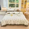 Colcha de verano estilo ins, algodón lavable, lavable a máquina, colcha fina de verano para aire acondicionado, colcha de verano de regalo, fibra de soja grado A maternal e infantil