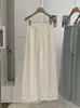 Calça Wide Leg Feminina KEKEZOON com Renda e Cordão, Outono, Caimento Fluido, Versátil, Cintura Elástica, Calça Casual Solta 8661