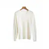Suéter de punto básico de alta gama para mujer, cuello redondo, 100% lana pura, color liso, holgado, adelgazante, otoño e invierno 2026