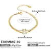 Pulsera de Cadena Doble Capa con Hojas Completamente de Circonita Estilo Europeo y Americano de Lujo Ligero, Acero Inoxidable Chapado en Oro Real de 18K, Joyería Minimalista de Nicho