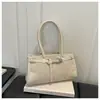 2026 Bolso de Hombro tipo Baguette Hebilla de Cuero Retro Bolso de Hombro Único Estilo Coreano Bolso de Mano Sensación Otoño/Invierno Bolso de Hombro Patchwork