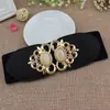 Decoração de cintura feminina estilo olho de gato com saia cintura outer wear cinto largo retrô moda versátil elástico elástico preto