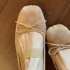 Zapatos de ballet con lazo 2026 estilo coreano modernos nuevos de corte bajo cómodos planos para mujer versátiles zapatos Mary Jane