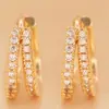 Nuevos Pendientes Retro Transfronterizos de Diamantes de Colores Completamente Incrustados para Mujer Moda de Lujo Ligero Europeo y Americano Pendientes de Diseño de Nicho Listos para Venta al por Mayor