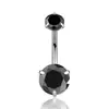 Anel de Umbigo de Liga de Titânio F136 Três Garras Zircônia Redonda Haste com Rosca Interna G23 Titânio Prego de Umbigo Body Piercing Joia de Umbigo