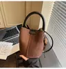 Bolso de mano retro casual elegante de primavera 2026 para mujer, Bolso tipo cubo, Bolso de hombro cruzado de lujo ligero