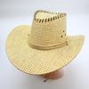 Chapéu de Cowboy Ocidental de Verão para Homens, Viagem ao Ar Livre, Montanhismo, Pesca, Proteção Solar, Chapéu de Palha com Aba Larga Venda por Atacado