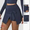 Pantalones Falda Deportivos para Exteriores Transfronterizos Europeos y Americanos con Correas Todo en Uno Transpirables Anti-Exposición Falda de Tenis Falsa de Dos Piezas para Mujer