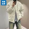 Chamarra corta tipo americana transfronteriza para hombre, adecuada para primavera, otoño e invierno, abrigo de algodón grueso acolchado, chamarra de algodón de marca moderna, chamarra de béisbol